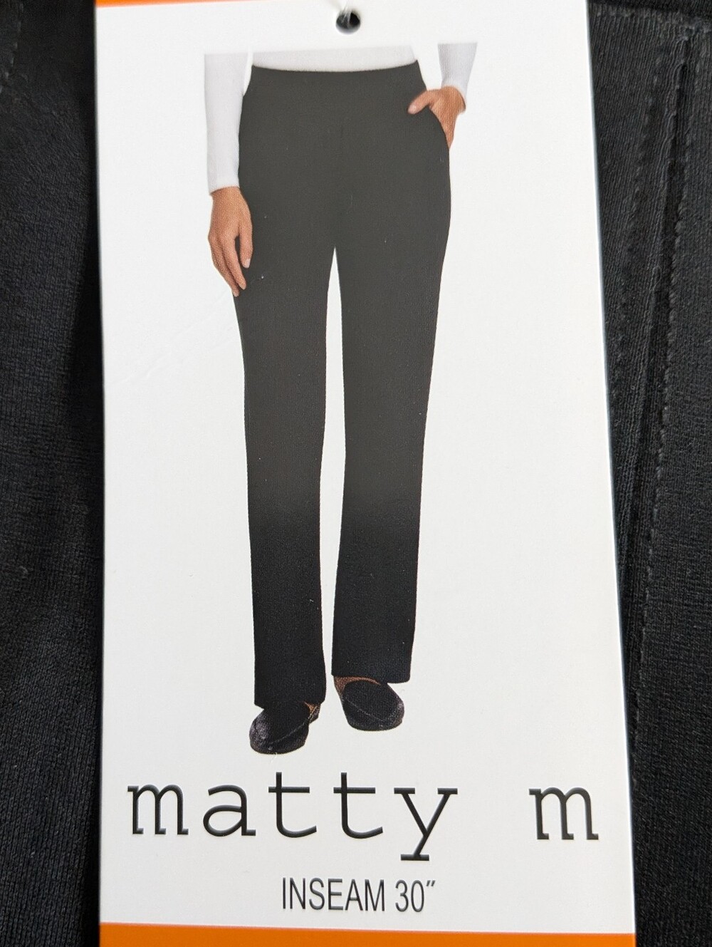 New MATTY M Womens Straight Leg Pull On Pants Black XXL Stretch Casual Office